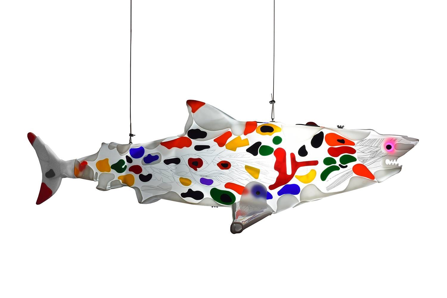 Imaginative wanderer 2 is a shark light sculpture