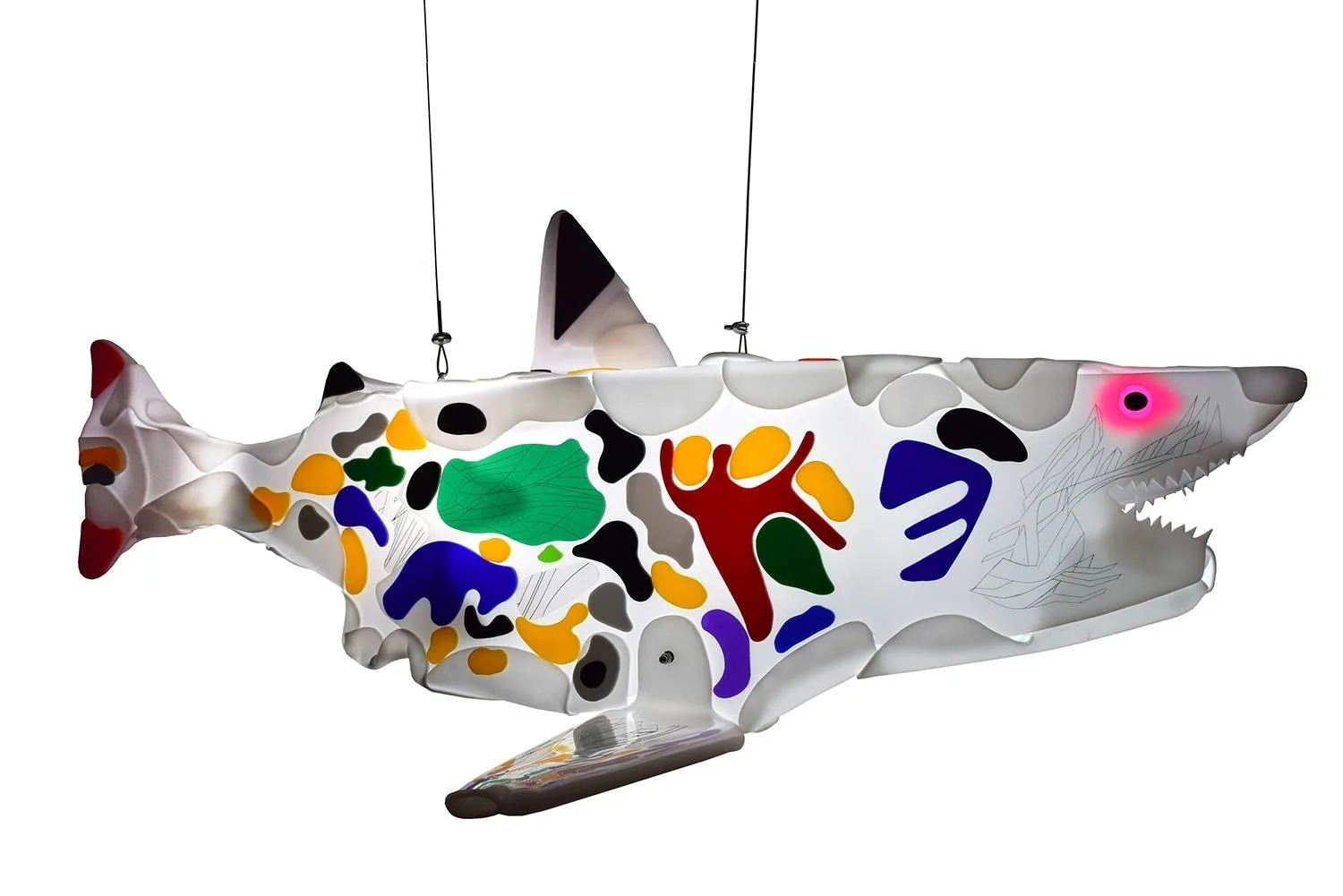 Guided by instinct 2 is one of shark light sculptures.