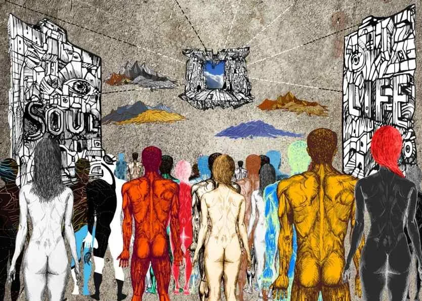 Distribution of humans is futurist painting.