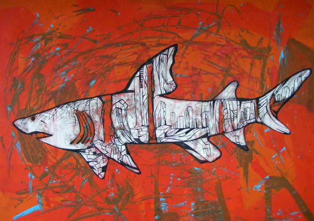 White city shark, shark paintings series