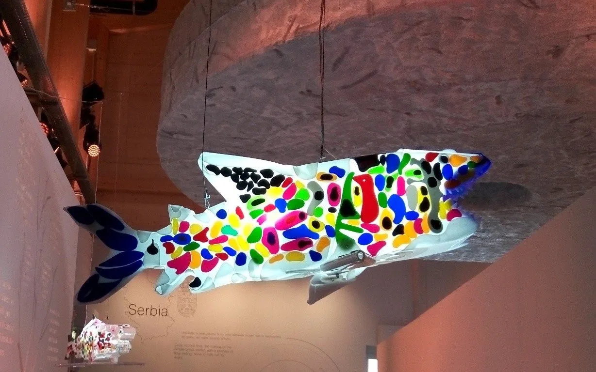 Colorized moments is a piece from shark sculptures series.