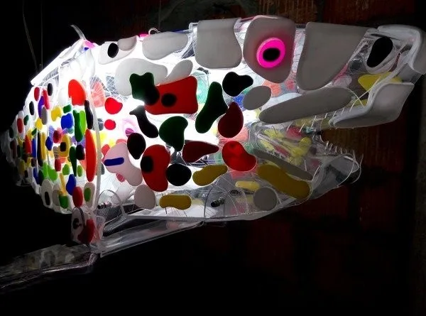 Liquid is a shark sculpture from plexiglas