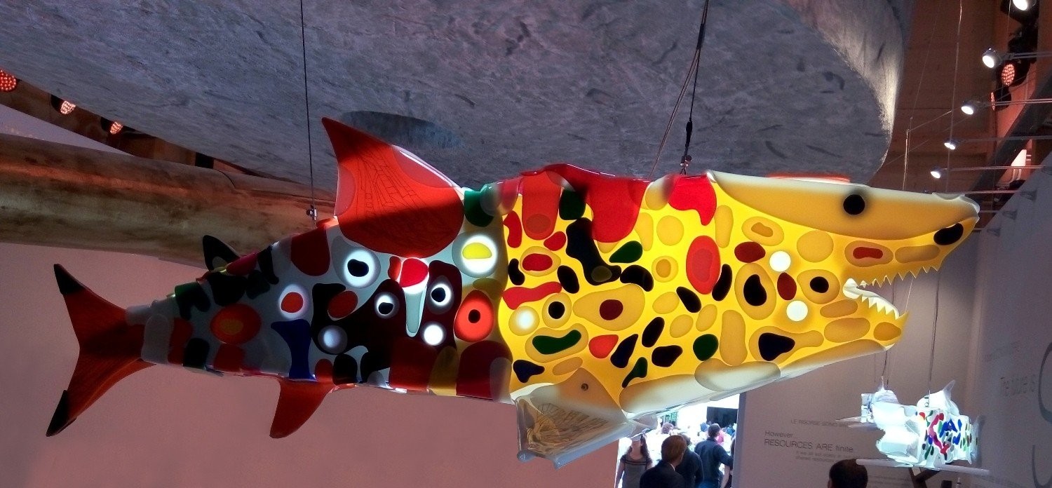 Renegade, shark sculptures series, exhibition view at Milan Expo.