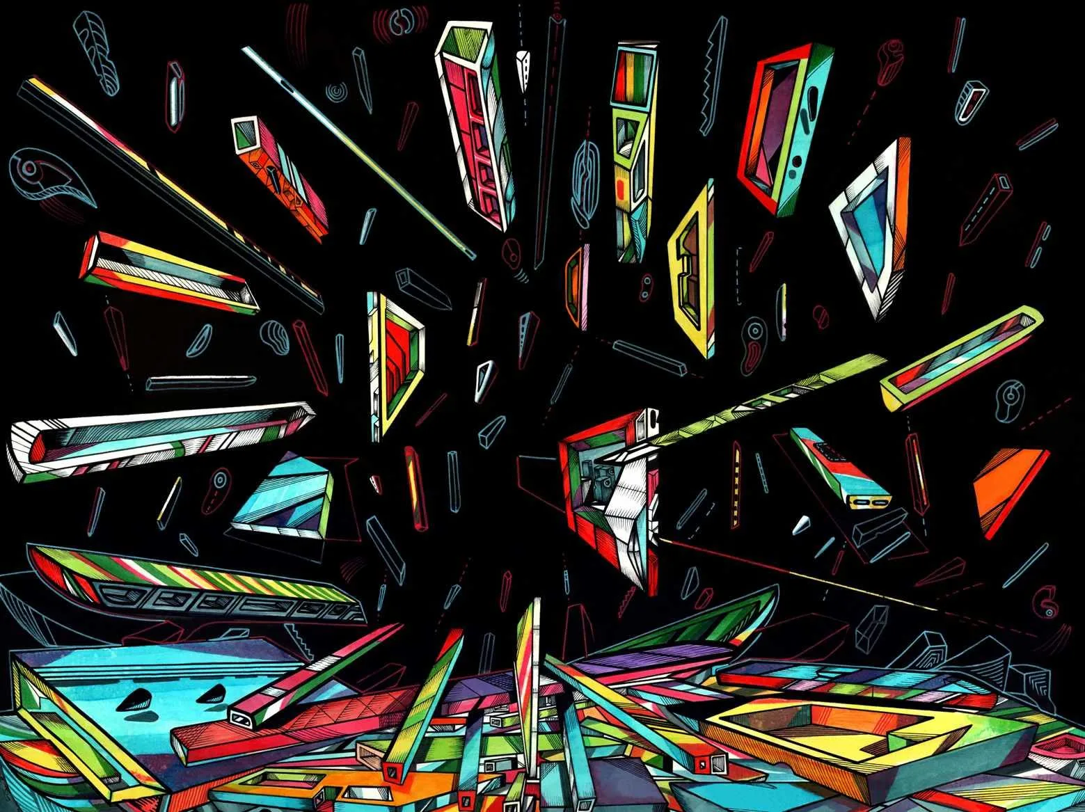 Expanse 1, 100 x 70 cm, acrylic on paper, 2018, artist Marko Gavrilovic