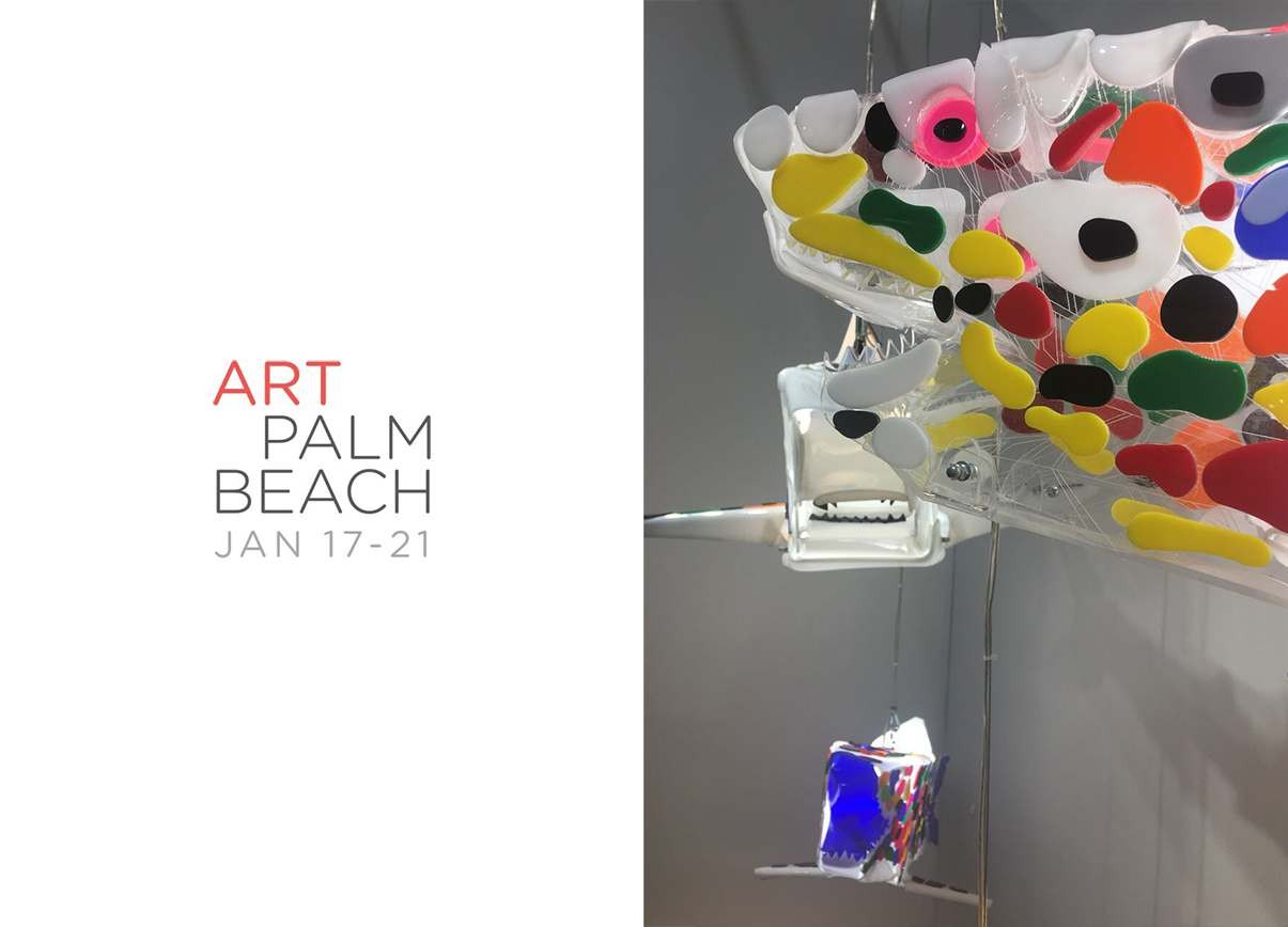 Art Palm Beach 2108, shark sculptures, light installation, artist Marko Gavrilovic