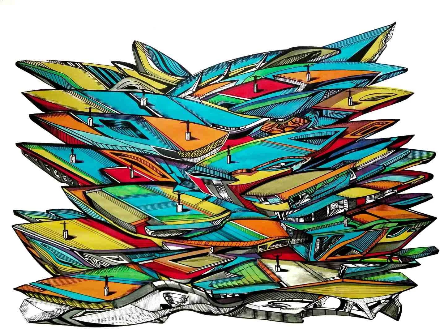 Acrylic drawing by Marko Gavrilovic,