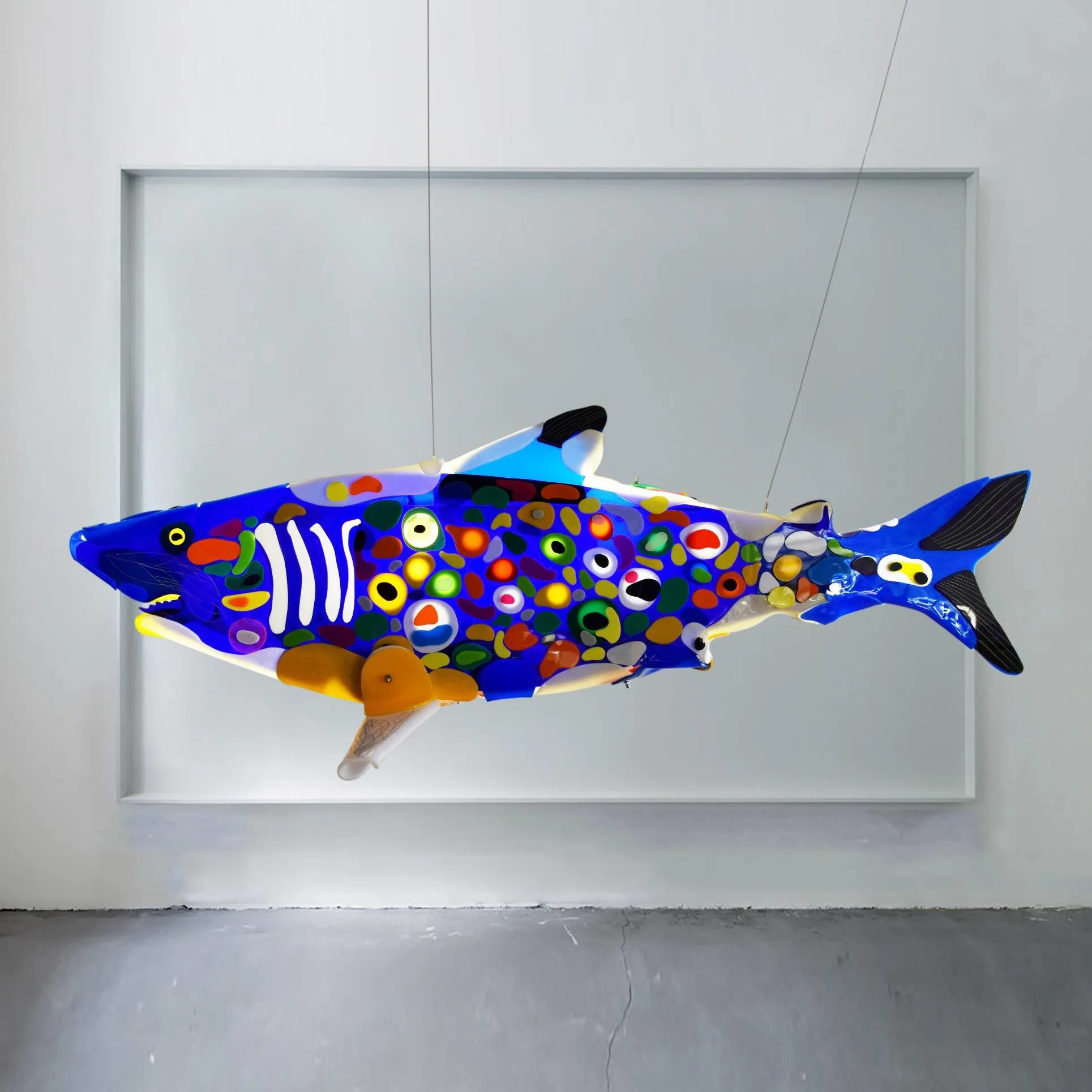 shark sculpture blue renegade by marko gavrilovic, sculptoroflight