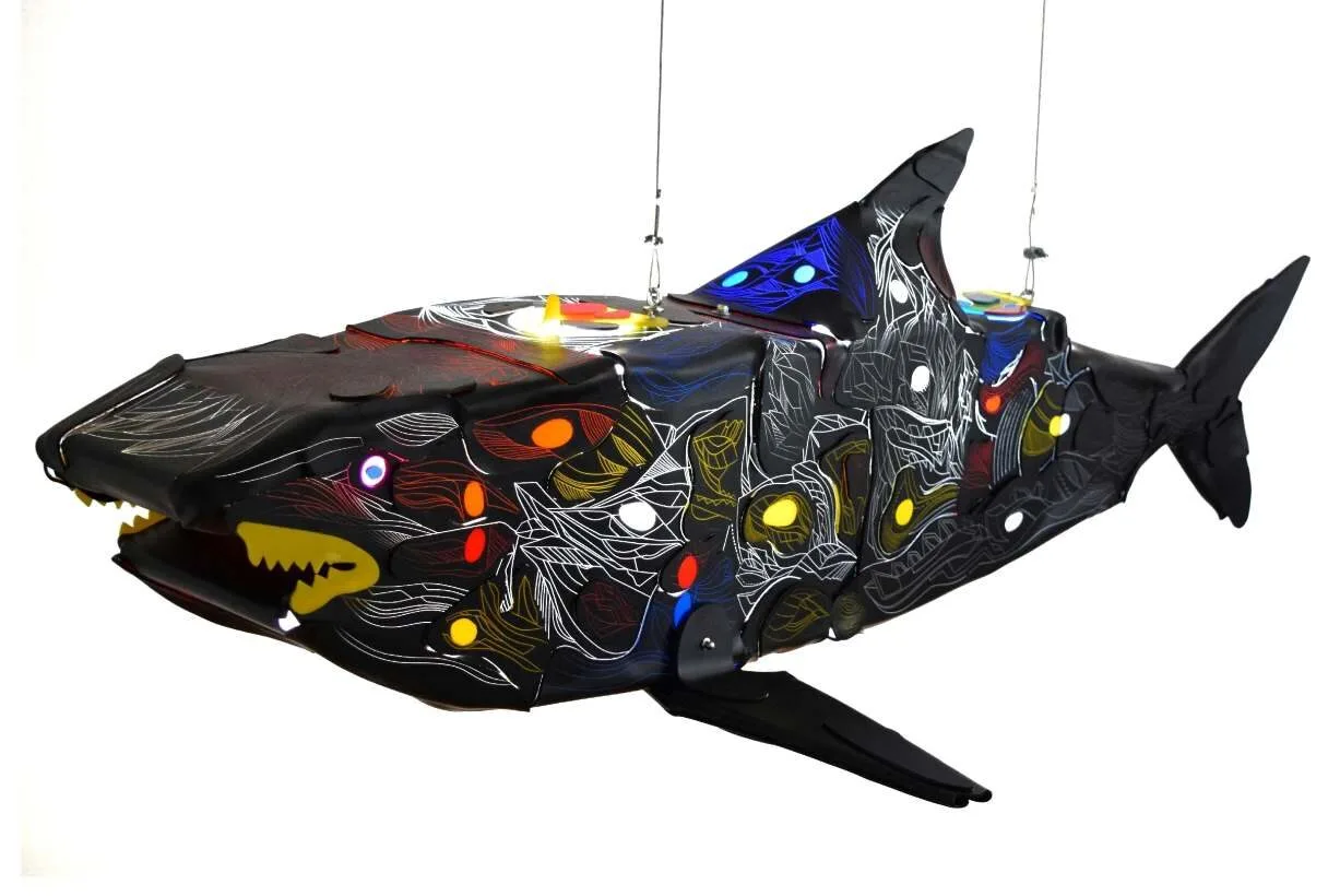 Shark sculpture made by Sculptor of Light