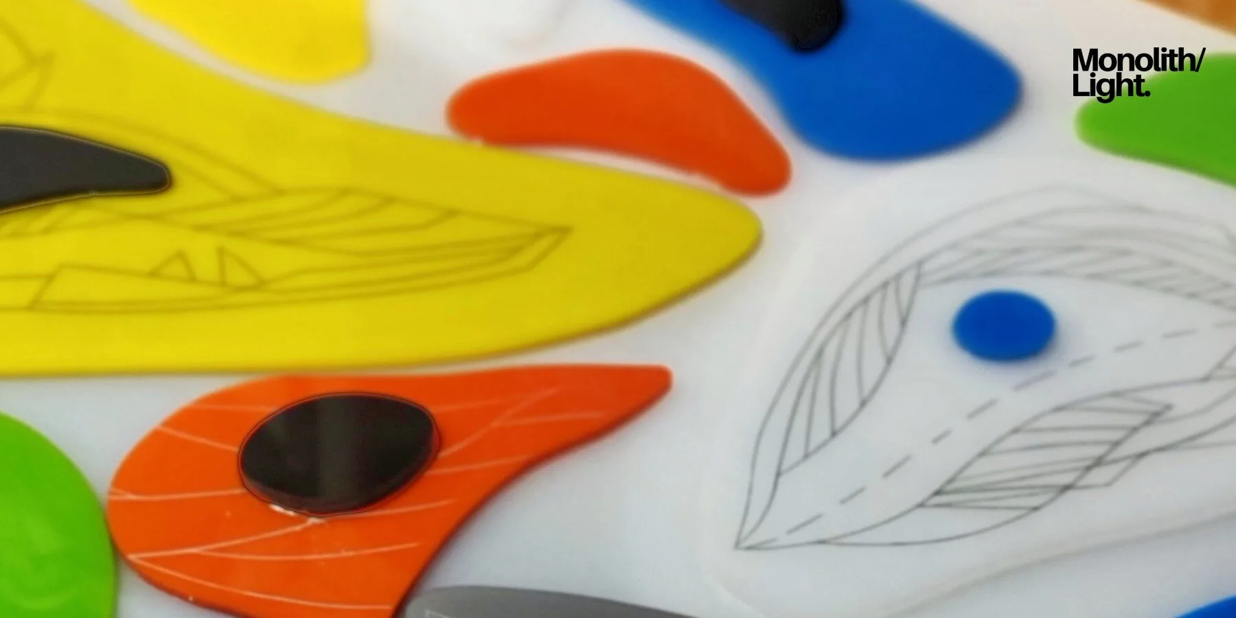 Monolith, light sculpture, a power in details, plexiglas art