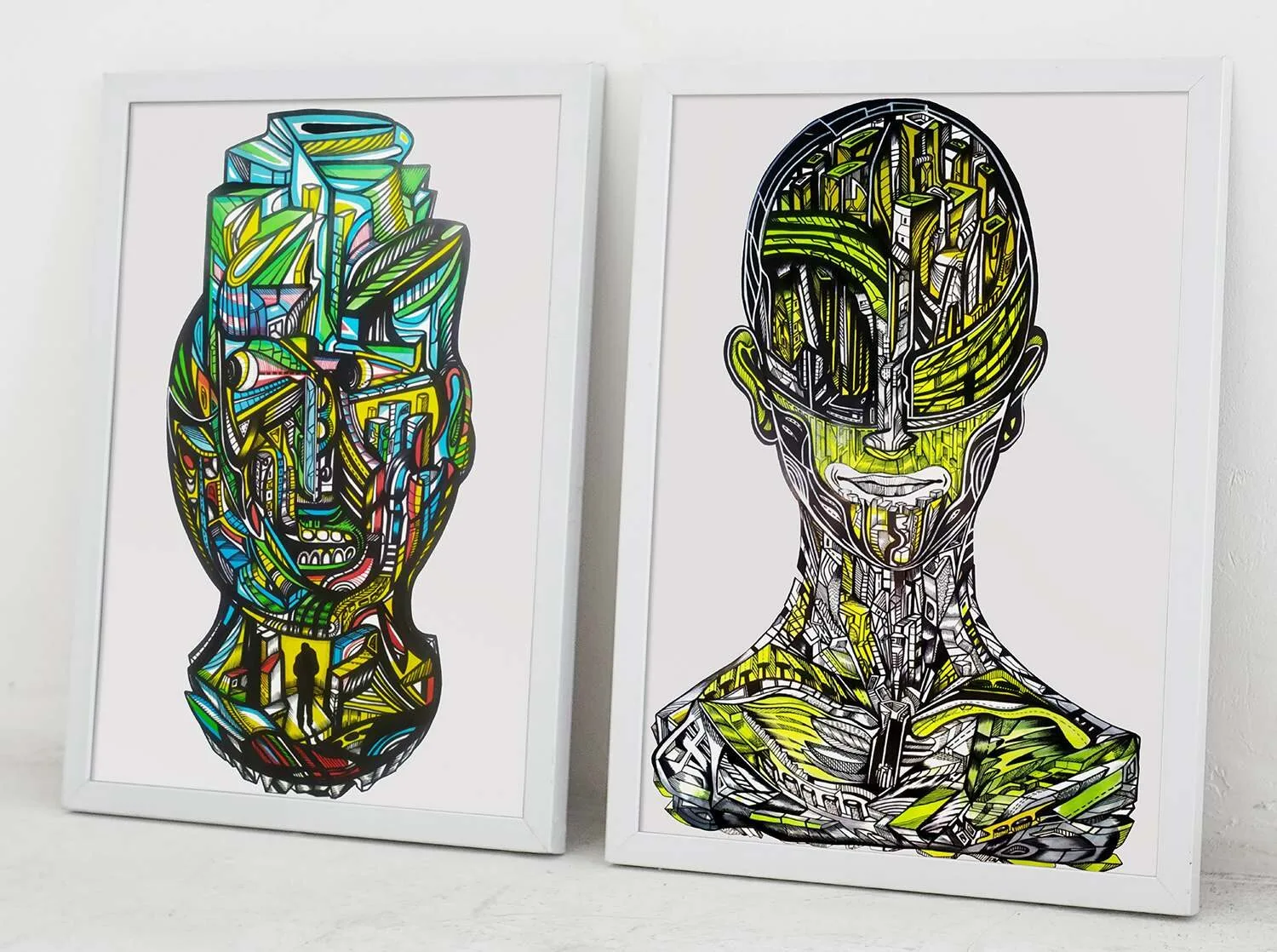 FACES, drawing series by Marko Gavrilovic, serbian contemporary art