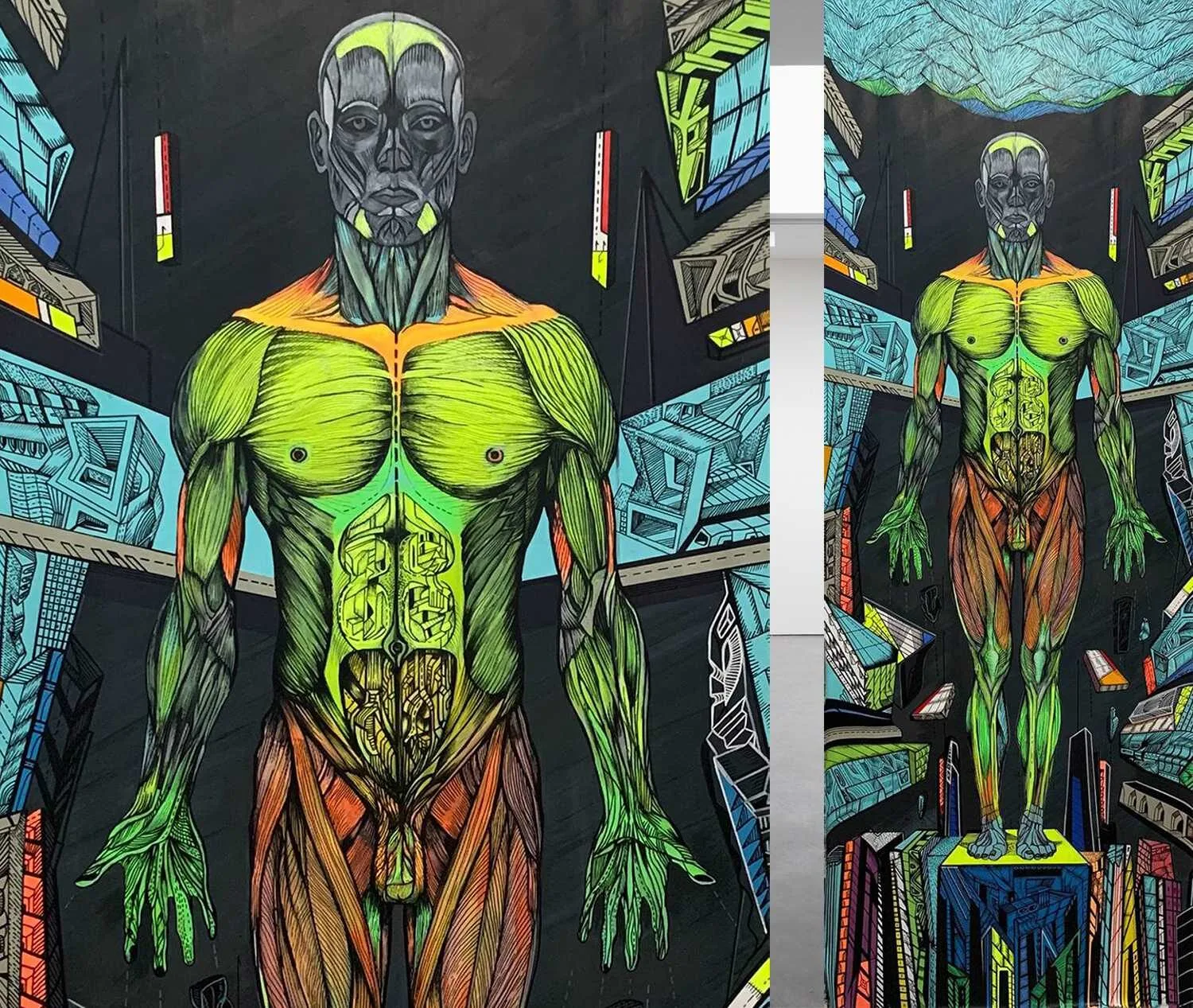 Forever man, 80 x 215 cm, acrylic drawing on canvas, artist Marko Gavrilovic