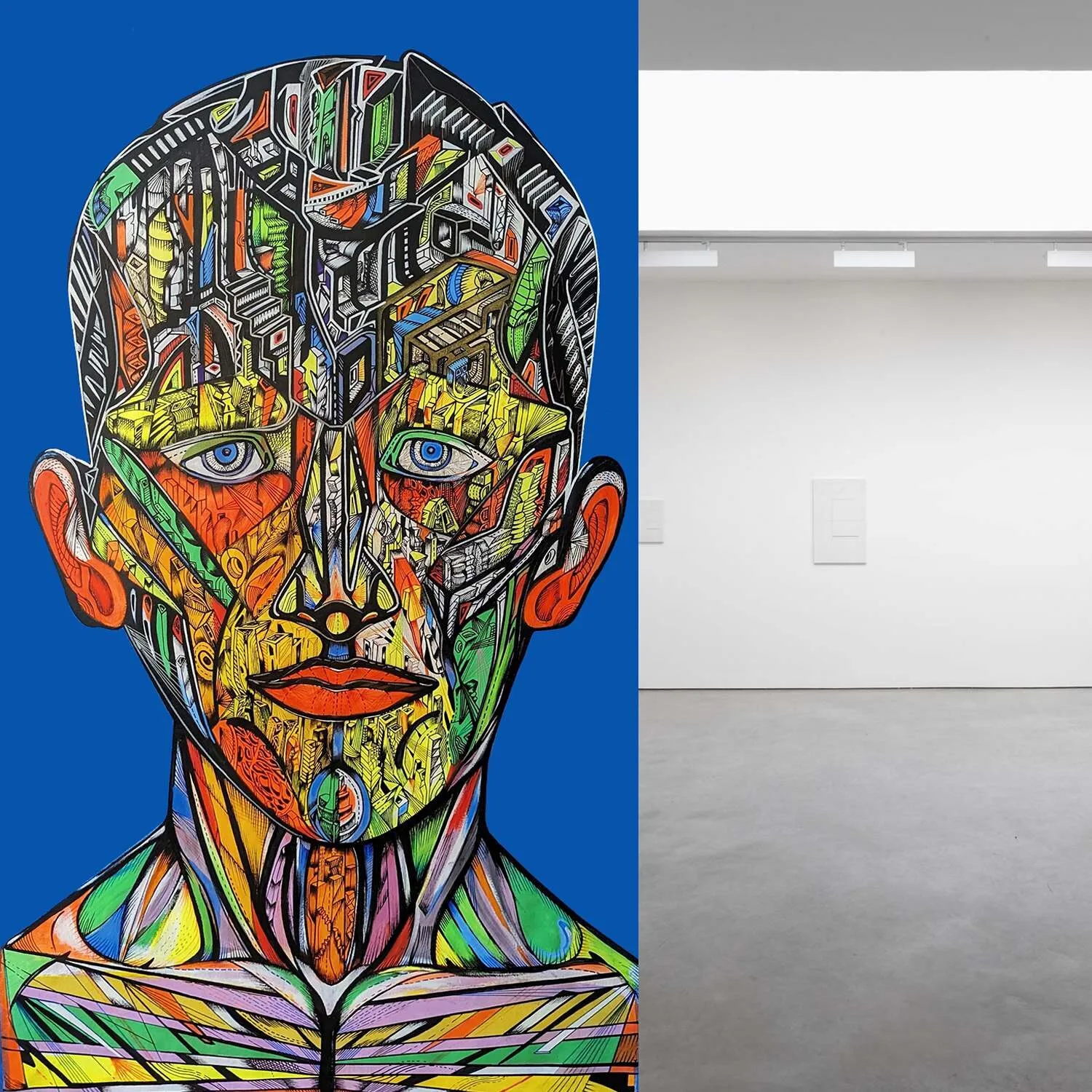 The Jaguar man, acrylic drawing on canvas, artist Marko Gavrilovic