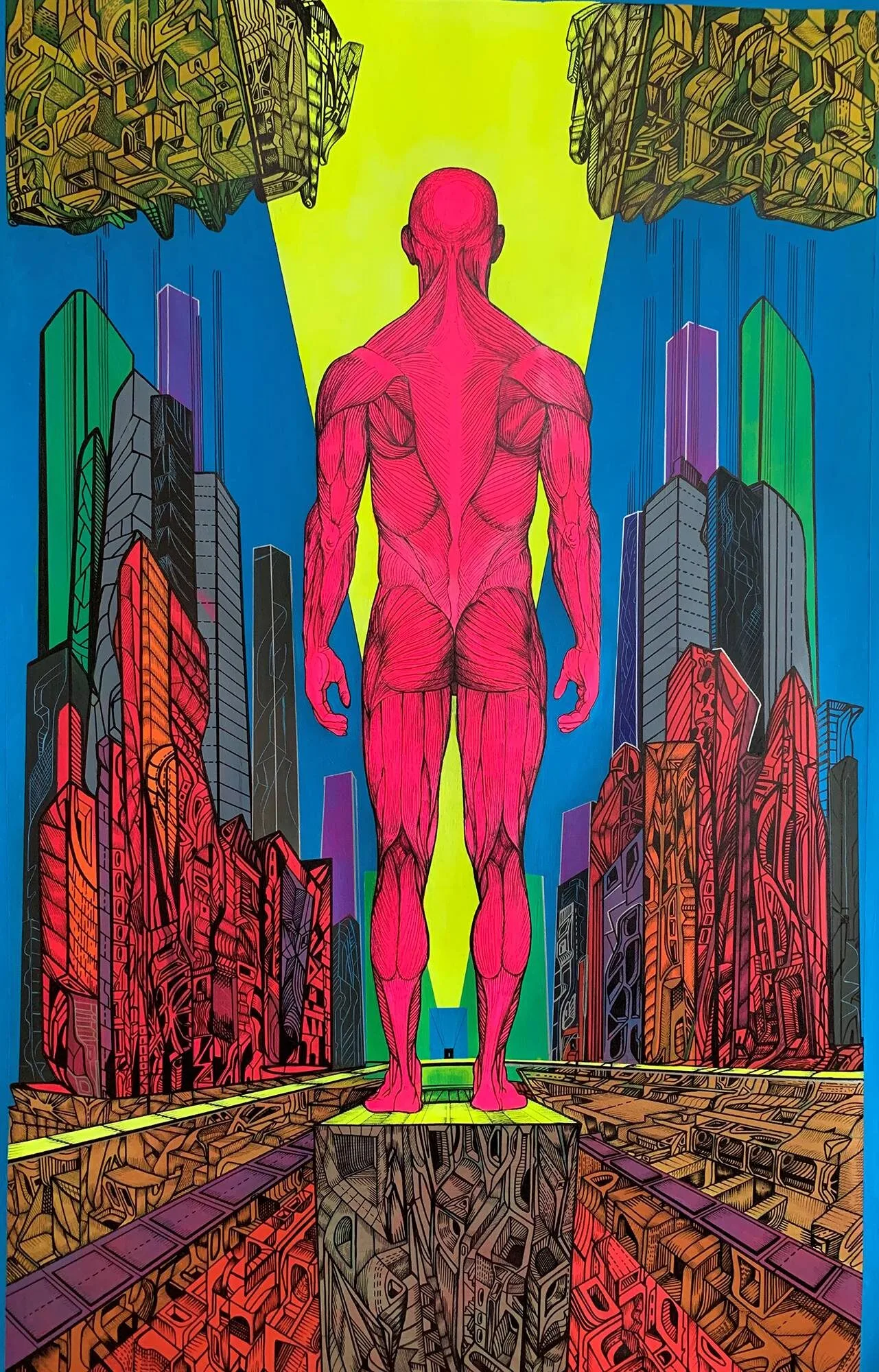 The Jungle, 92 x 150 cm, acrylic drawing on canvas, artist Marko Gavrilovic