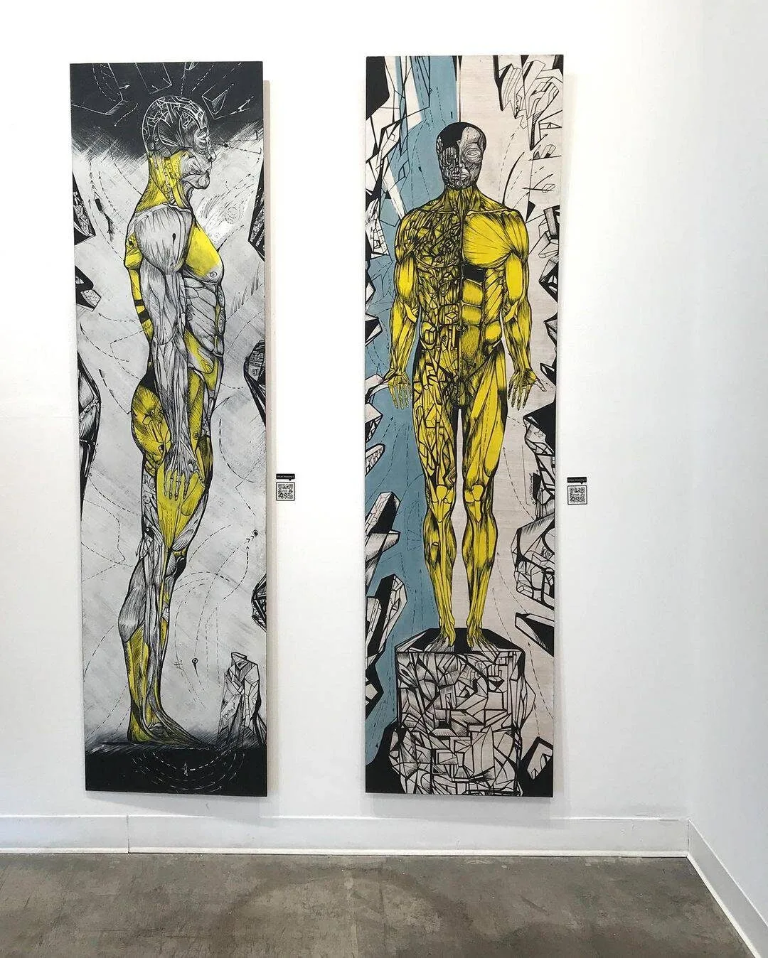 Urban Anatomy 1, Urban Anatomy 2, acrylic on board, artist Marko Gavrilovic